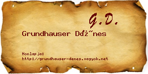 Grundhauser Dénes névjegykártya